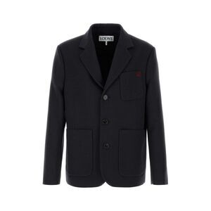 Loewe Men Navy Blue Wool Blazer